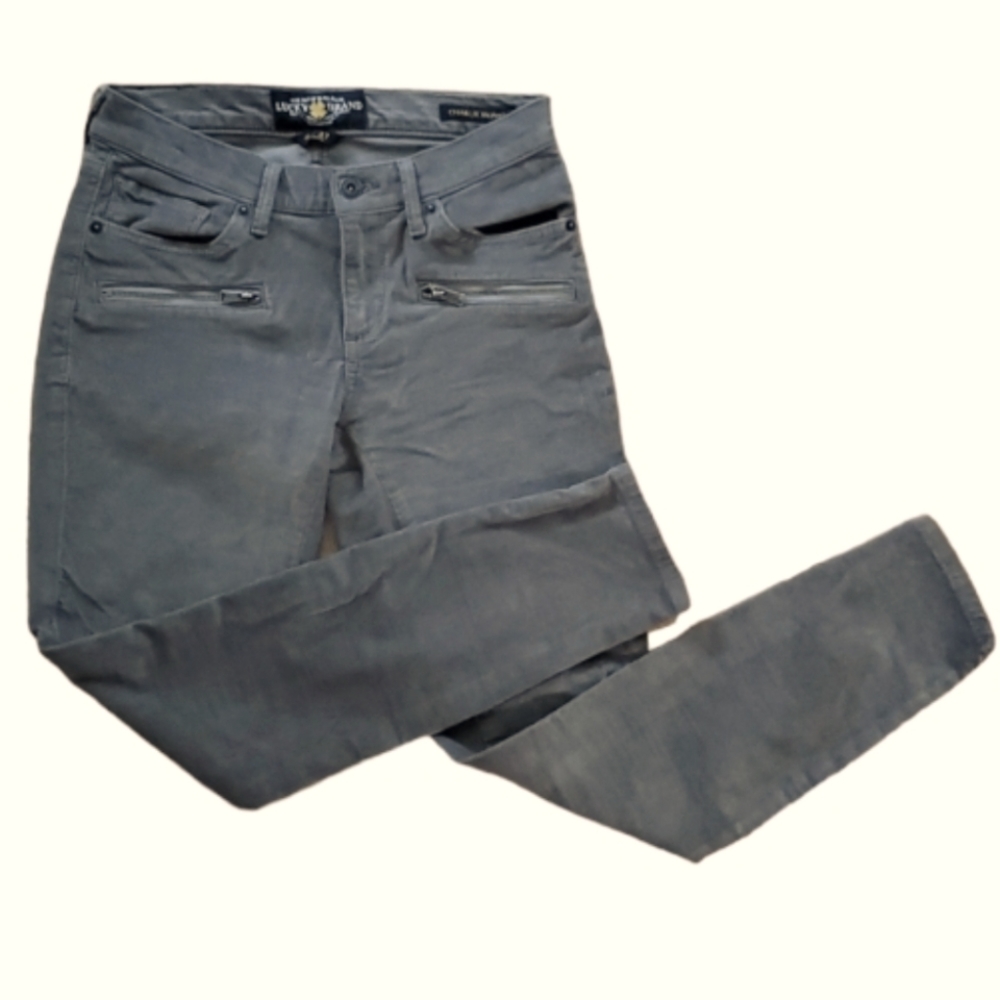 Lucky Brand Charlie Skinny Corduroy Jeans Size 4/27 in grey
